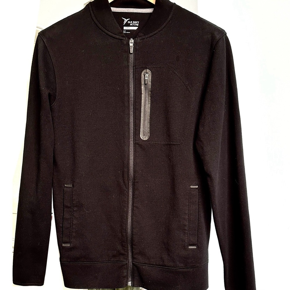 Old Navy Men's Black Zip-Up Sweater